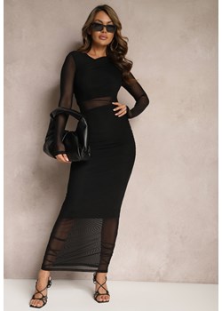 Czarna Siateczkowa Sukienka Maxi o Dopasowanym Kroju Kremse ze sklepu Renee odzież w kategorii Sukienki - zdjęcie 168814996