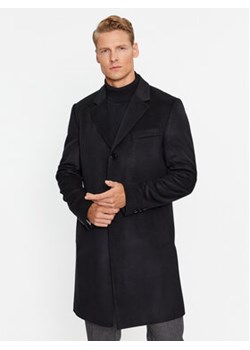 Boss Płaszcz wełniany H-Hyde-234 50502327 Czarny Slim Fit ze sklepu MODIVO w kategorii Płaszcze męskie - zdjęcie 168820106