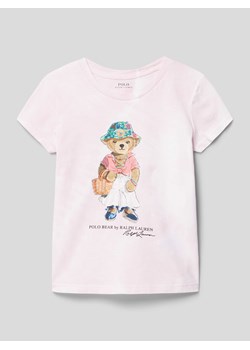 T-shirt z nadrukiem z logo ze sklepu Peek&Cloppenburg  w kategorii Bluzki dziewczęce - zdjęcie 168822585