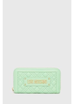 Love Moschino portfel damski kolor turkusowy ze sklepu ANSWEAR.com w kategorii Portfele damskie - zdjęcie 168829537