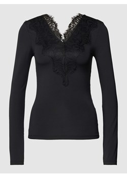 Bluzka z długim rękawem i obszyciem koronką model ‘ILU’ ze sklepu Peek&Cloppenburg  w kategorii Bluzki damskie - zdjęcie 168836549