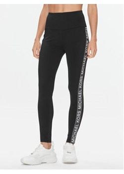 MICHAEL Michael Kors Legginsy Logo Tape MF330IH1RE Czarny Slim Fit ze sklepu MODIVO w kategorii Spodnie damskie - zdjęcie 168838438