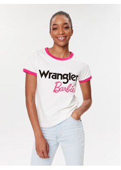 Wrangler T-Shirt Ringer 112346212 Biały Slim Fit ze sklepu MODIVO w kategorii Bluzki damskie - zdjęcie 168838549