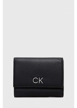 Calvin Klein portfel damski kolor czarny ze sklepu ANSWEAR.com w kategorii Portfele damskie - zdjęcie 168841325