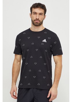 adidas t-shirt bawełniany męski kolor czarny wzorzysty IS1826 ze sklepu ANSWEAR.com w kategorii T-shirty męskie - zdjęcie 168841565