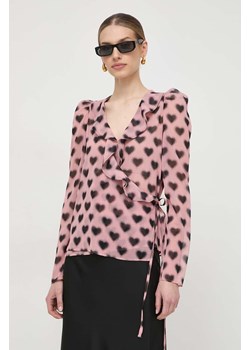 Silvian Heach bluzka damska kolor różowy wzorzysta ze sklepu ANSWEAR.com w kategorii Bluzki damskie - zdjęcie 168841655