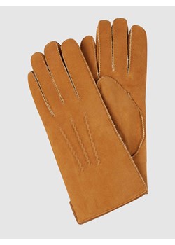 Rękawiczki skórzane ze skóry jagnięcej strzyżonej ze sklepu Peek&Cloppenburg  w kategorii Rękawiczki damskie - zdjęcie 168845578