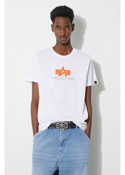 Alpha Industries t-shirt bawełniany Basic Rubber męski kolor biały z aplikacją 100501RB ze sklepu PRM w kategorii T-shirty męskie - zdjęcie 168847767