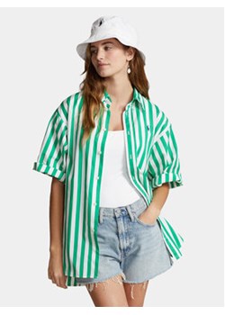 Polo Ralph Lauren Koszula Ss Ligh St 211925085002 Zielony Regular Fit ze sklepu MODIVO w kategorii Koszule damskie - zdjęcie 168854677