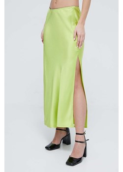 HUGO spódnica kolor zielony maxi rozkloszowana ze sklepu ANSWEAR.com w kategorii Spódnice - zdjęcie 168857868