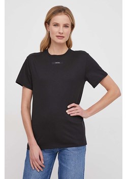 Calvin Klein t-shirt bawełniany damski kolor czarny ze sklepu ANSWEAR.com w kategorii Bluzki damskie - zdjęcie 168857979