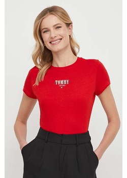 Tommy Jeans t-shirt damski kolor czerwony ze sklepu ANSWEAR.com w kategorii Bluzki damskie - zdjęcie 168858086
