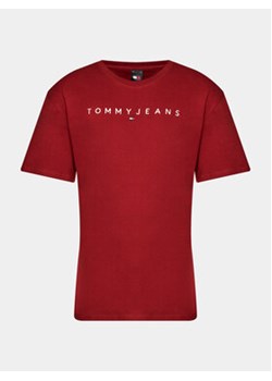 Tommy Jeans T-Shirt Linear Logo DM0DM17993 Czerwony Regular Fit ze sklepu MODIVO w kategorii T-shirty męskie - zdjęcie 168927607