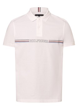 Tommy Hilfiger Męska koszulka polo Mężczyźni Bawełna biały nadruk ze sklepu vangraaf w kategorii T-shirty męskie - zdjęcie 168928307
