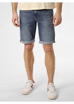 Calvin Klein Jeans Męskie szorty dżinsowe Mężczyźni Bawełna blue stone jednolity ze sklepu vangraaf w kategorii Spodenki męskie - zdjęcie 168928366