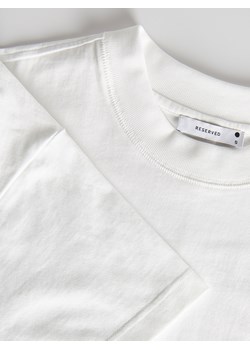 Reserved - Taliowany t-shirt - biały ze sklepu Reserved w kategorii Bluzki damskie - zdjęcie 168930199