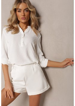 Biała Bluzka z Guzikami z Tkaniny Plumeti Jorale ze sklepu Renee odzież w kategorii Bluzki damskie - zdjęcie 168932917