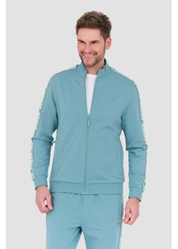 GUESS Turkusowa bluza Full Zip, Wybierz rozmiar XXL ze sklepu outfit.pl w kategorii Bluzy męskie - zdjęcie 168935249