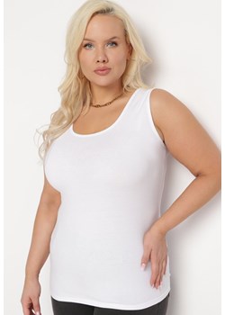 Biały Klasyczny Top z Bawełny Bez Rękawów Rolira ze sklepu Born2be Odzież w kategorii Bluzki damskie - zdjęcie 168935448