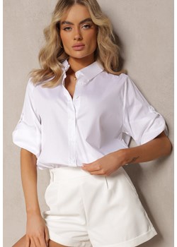 Biała Oversizowa Koszula Bawełniana o Klasycznym Kroju Alattia ze sklepu Renee odzież w kategorii Koszule damskie - zdjęcie 168935707