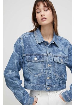 Tommy Jeans kurtka jeansowa damska kolor niebieski przejściowa ze sklepu ANSWEAR.com w kategorii Kurtki damskie - zdjęcie 168936238