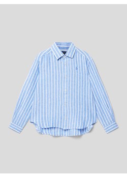Bluzka lniana ze wzorem w paski ze sklepu Peek&Cloppenburg  w kategorii Koszule dziewczęce - zdjęcie 168937307