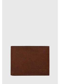 Levi&apos;s portfel skórzany kolor brązowy ze sklepu ANSWEAR.com w kategorii Portfele męskie - zdjęcie 168940269