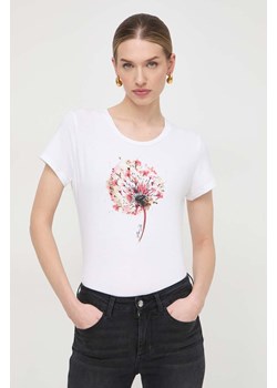 Liu Jo t-shirt bawełniany damski kolor beżowy ze sklepu ANSWEAR.com w kategorii Bluzki damskie - zdjęcie 168941198