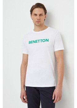 United Colors of Benetton t-shirt bawełniany męski kolor biały z nadrukiem ze sklepu ANSWEAR.com w kategorii T-shirty męskie - zdjęcie 168941339