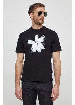 Sisley t-shirt bawełniany męski kolor czarny z nadrukiem ze sklepu ANSWEAR.com w kategorii T-shirty męskie - zdjęcie 168941377
