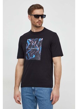 Sisley t-shirt bawełniany męski kolor czarny z nadrukiem ze sklepu ANSWEAR.com w kategorii T-shirty męskie - zdjęcie 168941387
