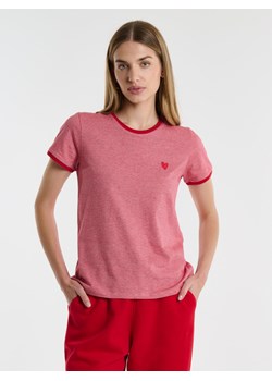 Koszulka damska z krótkim rękawem z haftem czerwona Anne 603 ze sklepu Big Star w kategorii Bluzki damskie - zdjęcie 168974456
