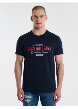 Koszulka męska bawełniana z nadrukiem granatowa Messeret 403 ze sklepu Big Star w kategorii T-shirty męskie - zdjęcie 168974637