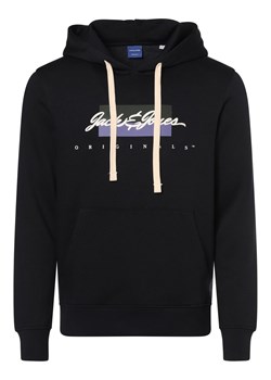 Jack & Jones Męski sweter z kapturem - JORWayne Mężczyźni granatowy jednolity ze sklepu vangraaf w kategorii Bluzy męskie - zdjęcie 168975127