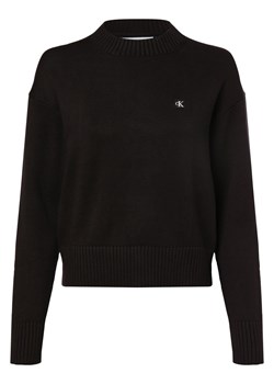 Calvin Klein Jeans Sweter damski Kobiety Bawełna czarny jednolity ze sklepu vangraaf w kategorii Swetry damskie - zdjęcie 168975166