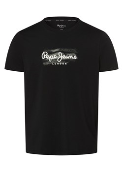 Pepe Jeans Koszulka męska - Castle Mężczyźni Bawełna czarny nadruk ze sklepu vangraaf w kategorii T-shirty męskie - zdjęcie 168975196