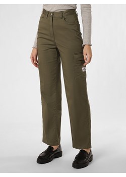 Calvin Klein Jeans Spodnie Kobiety Stretch khaki jednolity ze sklepu vangraaf w kategorii Spodnie damskie - zdjęcie 168975259