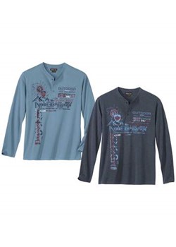Zestaw 2 koszulek z dekoltem z guzikami Passion Outdoor ze sklepu Atlas For Men w kategorii T-shirty męskie - zdjęcie 168977628