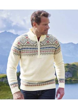 Trykotowy sweter z wykładanym kołnierzem ze sklepu Atlas For Men w kategorii Swetry męskie - zdjęcie 168977965