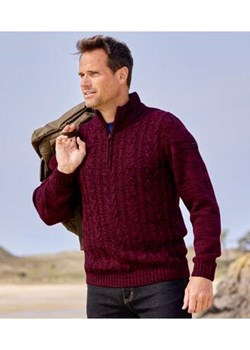 Trykotowy sweter z wykładanym kołnierzem i warkoczami ze sklepu Atlas For Men w kategorii Swetry męskie - zdjęcie 168978018