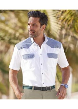 Biała koszula z popeliny Palm Coast ze sklepu Atlas For Men w kategorii Koszule męskie - zdjęcie 168978136