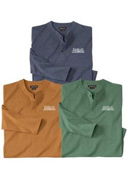 Zestaw 3 koszulek z dekoltem z guzikami ze sklepu Atlas For Men w kategorii T-shirty męskie - zdjęcie 168978156