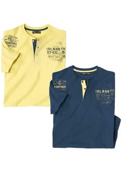 Zestaw 2 koszulek z dekoltem z guzikami Sun Island ze sklepu Atlas For Men w kategorii T-shirty męskie - zdjęcie 168978159