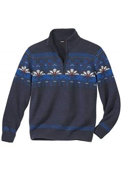 Trykotowy, żakardowy sweter z wykładanym kołnierzem ze sklepu Atlas For Men w kategorii Swetry męskie - zdjęcie 168978205