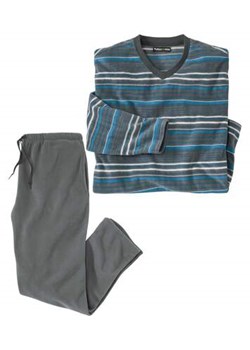 Piżama z mikropolaru w paski ze sklepu Atlas For Men w kategorii Piżamy męskie - zdjęcie 168978276