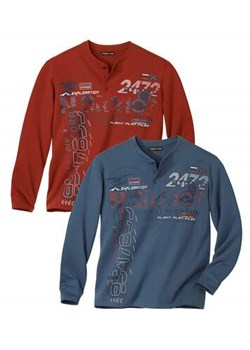 Zestaw 2 koszulek z dekoltem z guzikami Runway Mountain ze sklepu Atlas For Men w kategorii T-shirty męskie - zdjęcie 168978339