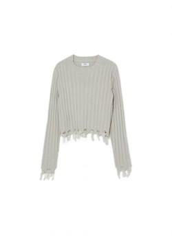 Cropp - Szary sweter - jasny szary ze sklepu Cropp w kategorii Swetry damskie - zdjęcie 168979168