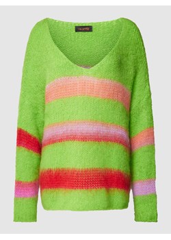 Sweter z dzianiny z mieszanki wełny i moheru ze wzorem w paski ze sklepu Peek&Cloppenburg  w kategorii Swetry damskie - zdjęcie 168979715