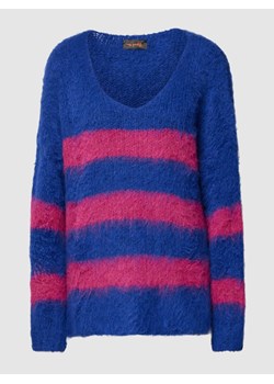 Sweter z dzianiny z mieszanki wełny i wełny z alpaki ze wzorem w paski ze sklepu Peek&Cloppenburg  w kategorii Swetry damskie - zdjęcie 168979876