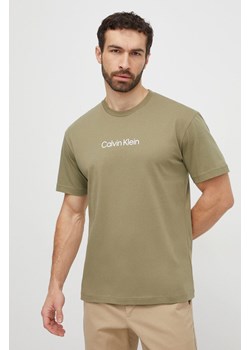 Calvin Klein t-shirt bawełniany kolor zielony wzorzysty ze sklepu ANSWEAR.com w kategorii T-shirty męskie - zdjęcie 168981725